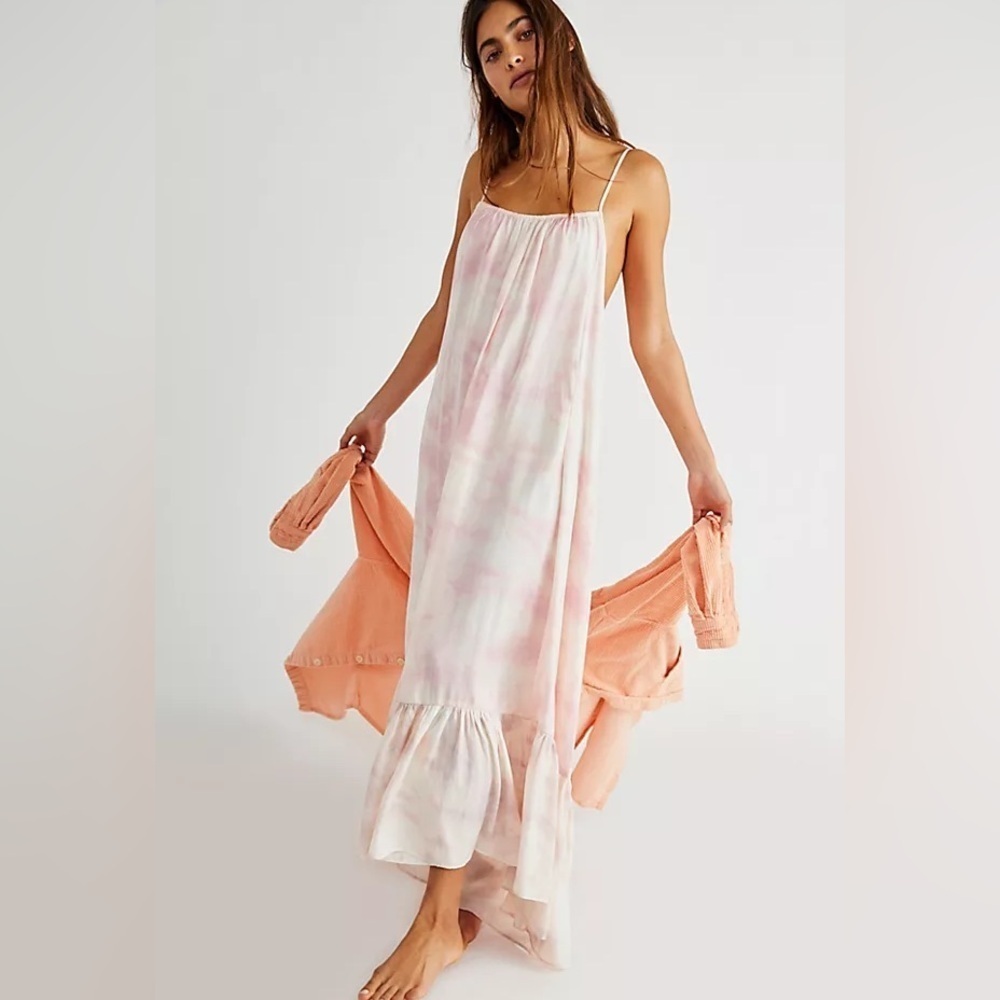 Free People Full on Maxi Slip “Flower Combo" Size Small
